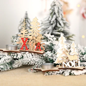 Vianočný Stromček Elk svietnik/DIY Drevené Ručne maľované Dekoračné/Vianočnú Atmosféru Dekor/Deti Dar/Home Decor/DIY Dom