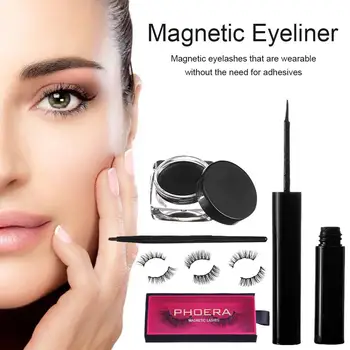 Profesionálny Make-Up Magnetický Falošné Mihalnice Tekuté Očné Linky Gélové Očné Linky Nastaviť Nepremokavé Dlhotrvajúci Očný Make-Up Kit