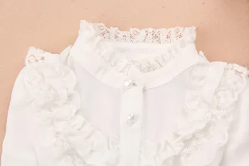 2019 Jeseň dievčatá oblečenie pre deti, oblečenie, školské dievča biela blúzka princezná čipky šifón dieťa tričko deti oblečenie blusas 2-16Y