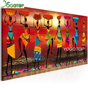 YOGOTOP 5D Plné Námestie Vŕtať Mozaiky Výšivky veľké Africké Ženy Tanec DIY Diamond Obrazy cross-stitch Wall Art QA492