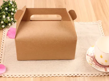 30pcs 16.2*9*8 cm Hnedá Balenie Kraft Papier Mousse Box s Rukoväťou Pre Candy\Tortu\Dezert krabice