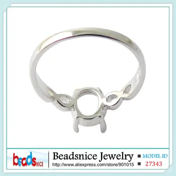 Beadsnice ID27343 semi oválne mount krúžok nastavenia šperky, doplnky diy strieborný prsteň elipsovitý rez nastavenie pre zásnubný prsteň