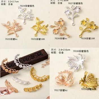 30pc/veľa Rôznych kórejský roztomilý svetlé zlatá farba listu prívesok duté kúzlo pre headdress Príslušenstvo DIY Šperky montáž ručné