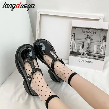 Vintage kórejský topánky malé kožené topánky, dámske topánky Britskej duté žena škole štýl Mary Jane topánky big toe topánky ženy