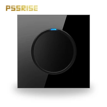 G11 PSSRISE 1 Gang 1 Cesta okolo Prepínač Push-Button Luxusné Crystal Tvrdené Sklo Panel LED Svetlo, 16A