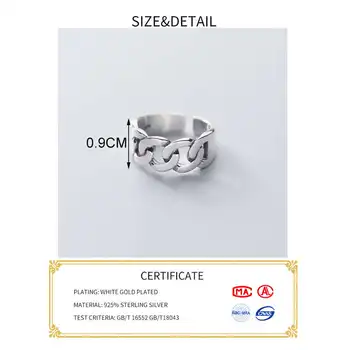 INZATT Reálne 925 Sterling Silver Geometrické Nastaviteľný Prsteň Pre Ženu Strany Jemné Šperky Minimalistický Vintage Doplnky