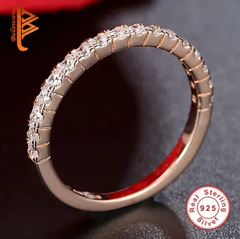 Zásnubné Prstene Pre Ženy Krúžky Rýdzeho Striebra 925 Rose Gold Farebné Kryštály Šperky Valentína Darček