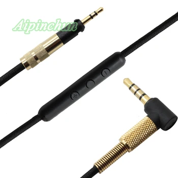Aipinchun 3,5 mm do 2,5 mm Náhradný Audio postriebrený Headset Kábel s Mikrofónom Pre Sennheiser Slúchadlá HD598 HD595 HD558 HD518