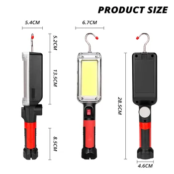 Prenosné Svietidlo LED Pracovné Svetlo Háčik, Magnet Camping Lampa KLASU USB Nabíjateľné 18650 Baterka Pochodeň Nepremokavé Zvýrazniť 700LM