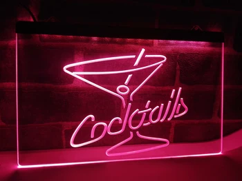 LB522 - Koktaily Rum Wine Lounge Bar, Pub, LED, Neónové Svetlo, Prihláste domova remeslá