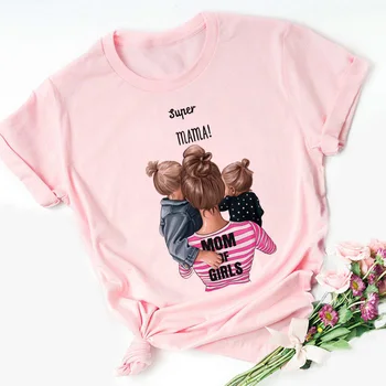 Matky Milujú Ženské Tričko Ženy Blúzky Super Mama v Lete Roku 2020 Zábavné Shein Plus Veľkosť Módne Oblečenie Harajuku Ružová Blúzka