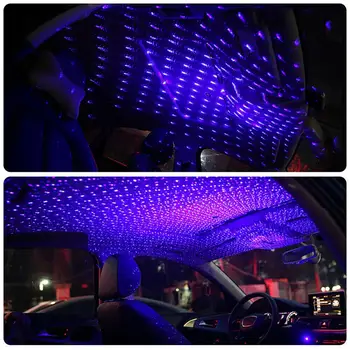 80% HOT PREDAJ！！！Nový Príchod Auto Auto Interiéru Rotujúce Hviezdne Nebo LED Projektor Lampa USB Atmosféru Star Light
