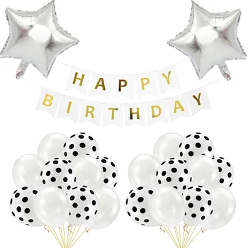Happy Birthday Samoopaľovacie Karty Banner Vlna Dot Latexové Balóny, Party Pozadí Dekorácie Baby Sprcha Farebné Steny Graf