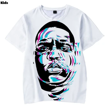 Známy BIG Chlapci T-shirts Harajuku Deti T Tričko pre Chlapca Potent Smalls Rapper Hip Hop Tees Costume Deti Oblečenie 3D Lete