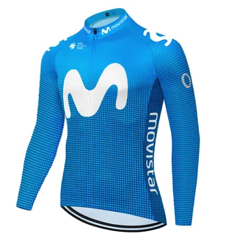 2020 nové zimné Movistar cyklistika dres 2020 pro tímu mužov, dlhý rukáv, požičovňa zimných maillot cyclisme homme
