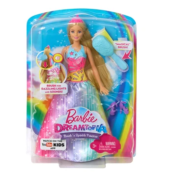 Originálne Bábiky Barbie Rainbow Rapunzel Dievčatá, Hračky pre Deti k Narodeninám FRB12