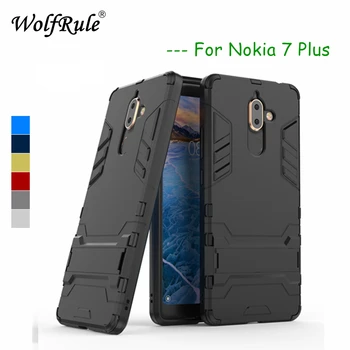 WolfRule Prípade sFor Nokia 7 Plus Kryt Mäkké Silikónové + Plastový Stojan Zadný obal Pre Nokia 7 Plus Telefón Shell Pre Nokia7 Plus