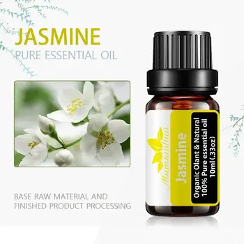 Jasmine Esenciálny Olej Čistý Prírodný 10 ML Čisté Éterické Oleje Aromaterapia Výustiek Olej Zmierniť Stres Domov Vzduchu Starostlivosť