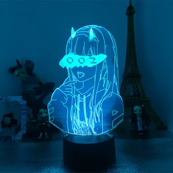 MILÁČIK v FRANXX Nula Dva 002 3D Led Ilúziu, Nočné Osvetlenie, Anime Lampa Led Osvetlenie Pre Vianočný Darček Nočného Anime Lampa