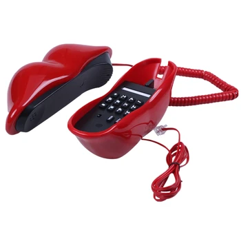 Novinka Sexy Červené Ústa Telefón s Rúžom Dizajn Domov Telefónny Kábel