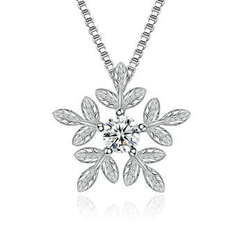 925 sterling silver módne lesklé crystal snowflake dámy'pendant náhrdelníky ženy krátke poľa reťazca šperky darček
