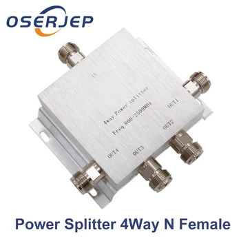 ANTÉNNY Koaxiálny Splitter 1 2/3/4/8 Spôsobom Power Splitter 380-2500MHz Signál Booster Delič 50ohm N ženské splitter Pripojte Kábel