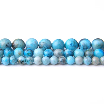 Modrá Blázon Agat Korálky 6 mm-10 mm Lešteného Prírodného Kameňa Agates Modrá Okrúhle Korálky Pre Šperky, Takže DIY Náramky, Náhrdelník 15