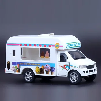 Vysoká Simulácia Nádherné Diecasts&Hračky Kinsmart Auto Styling Ice Cream Truck a Stravovanie Truck 1:36 Zliatiny Diecast Model