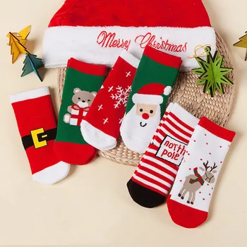 Vianočné ponožky jeseň a v zime extra hrubé dieťa roztomilý kreslený Terry deti a detské ponožky