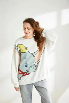 V Dumbo tlač Mikina ženy mikina s Kapucňou Nové Voľné Topy dámske mikiny harajuku voľné oblečenie nadrozmerné hoodies