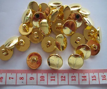 Doprava zadarmo 15mm ramienka tlačidlo blúzka plastové tlačidlo pokovovanie gold módne tlačidlo zlatá farba 100ks