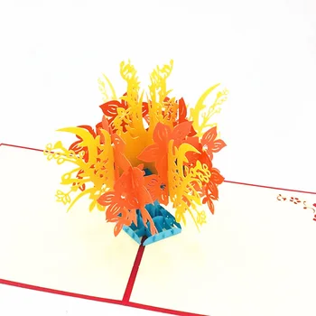 10pcs Laserom Rezané Variant Kvet 3D Pop-Up, Pohľadnice, Obálky S Post Karty na Deň Vďakyvzdania Svadobné Dary Dodávky