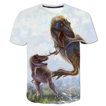 Chlapci a dievčatá' 3D dinosaura T-shirt, detské osobné zvierat T-shirt, animácie módne detské tričko krátky rukáv