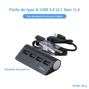 QILIVE Hub Herné 4 porty USB3 Q3126