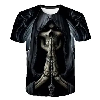 Marca calavera camiseta sangre ropa divertida hip-hop camisetas 3D Topy harajuku camiseta hombres manga corta Hombre moda Homme