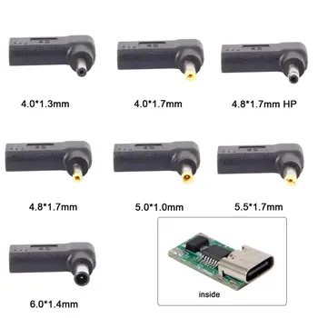 USB 3.1 Typu C, USB-C, DC 19V 4,8 mm 5,5 mm 4.0 mm 5,0 mm 6,0 mm Adaptér PD Emulátor Spúšťať 90 ° Uhle pre HP Notebook