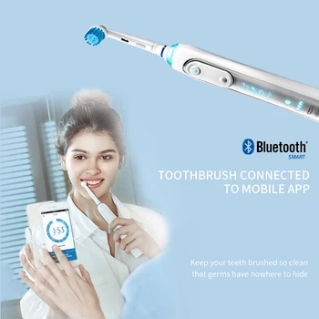 Ústne B Elektrická zubná Kefka Nabíjateľná Rotujúce IBRUSH 8000 5 Režime Bluetooth Pozíciu Detekcie 360 Inteligentné Elektronické Kefka