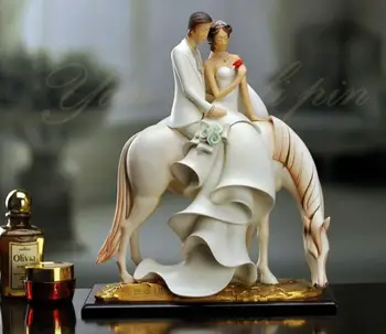 Veľký znak Novo ženatý domáce dekorácie okamžite Šťastný práve teraz šťastný Svadobný dar kôň sochy bytového zariadenia
