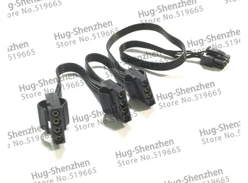 Vysoká kvalita 40 cm čierna 6pin muž PCI-E na 3 IDE Molex 4pin Modulárny napájací kábel pre Corsair HX1200 modulárny psu