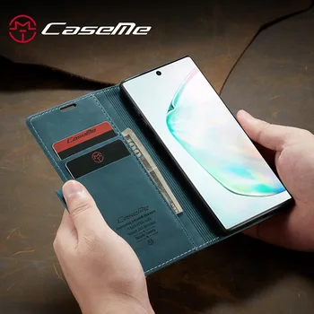 CaseMe Pre Samsung Galaxy Note 10 S8 S9 S10 S20 Note20 Ultra Plus Luxusný Kožený Retro Peňaženky Karty Vrecku Flip Cover Pre A70 A50