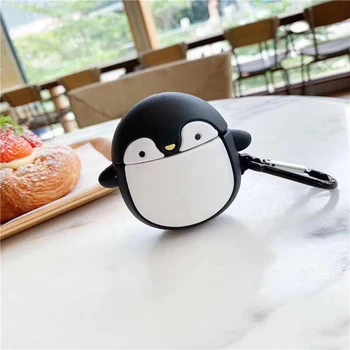 Cartoon Bezdrôtové Slúchadlá Puzdro Pre Apple AirPods Silikónové Nabíjanie Slúchadiel Prípadoch Penguin Ochranný Kryt