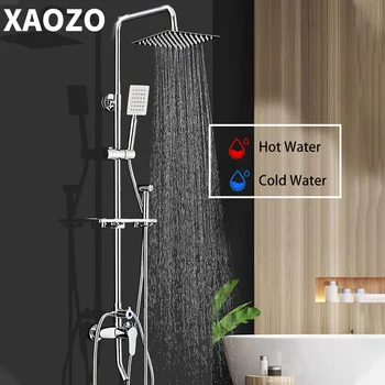 SPA Kúpeľňa so Sprchou Nastaviť Daždi Hlavu Vaňa Sprcha 360 stupňov otočná Mixér s Ručnou Sprchou Kohútikov Zrážok Chrome Sprchy