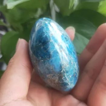 130g Crystal palm kameň, Prírodný modrý apatitu Quartz Starať Kameň Liečivý Kryštál Pre Úzkosť, Stres Zmierniť Tvare Kameňa Reiki