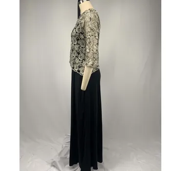 Lugentolo Plus Veľkosť Party Šaty Žien Čipky, Výšivky Patchwork tvaru Plášť Polovičný Rukáv Fishtail Maxi Šaty
