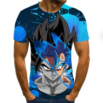 2021 Najnovšie Goku 3D Tlač znakov Z Funny T-Shirt Mužov s Krátkym Rukávom Letné Topy Tee Tričko Tričko Male Móda tričko Muž 6XL
