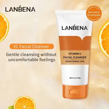 LANBENA Vitamín C Facial Cleanser Prírodné Výťažky Hydratačné Oil Control Čistenie Zubov Odstrániť Nečistoty z hĺbky Pokožky Starostlivosť