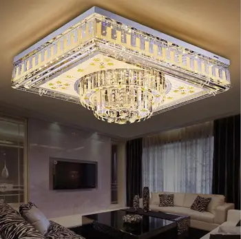 Obývacia izba svetlá luxusné krištáľové lampy pravouhlé led spálňa jedlo stropné svietidlo hala Sľub farebné spálňa svetlá vyzdobená