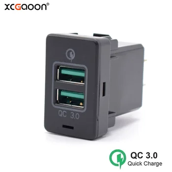 XCGaoon QC3.0 Rýchle nabíjanie 2 USB Nabíjačka do Auta Dvojitý USB Telefón, PDA DVR Adaptér Plug & Play Kábel Pre HONDA, Blue & Červené Podsvietenie
