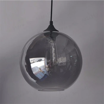 BLUBBLE Loft Visí Lampa sklenenú Guľu Závesné Svietidlá Lampa Odtiene Priesvitné Šedá Blackish Sklo Lampshades