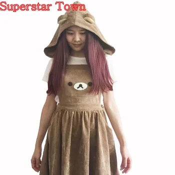 Japonské Anime Rilakuma Medveď Šaty Výšivky Lolita Celkovo Pre Halloween Vianoce Denne Plesové Šaty, Šaty S Klobúkom Harajuku